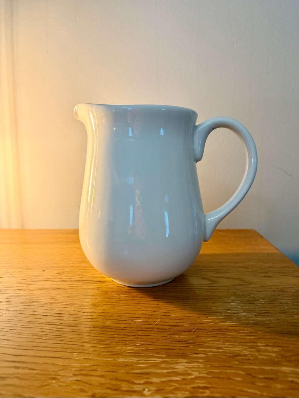 Classic White Ceramic Pitcher